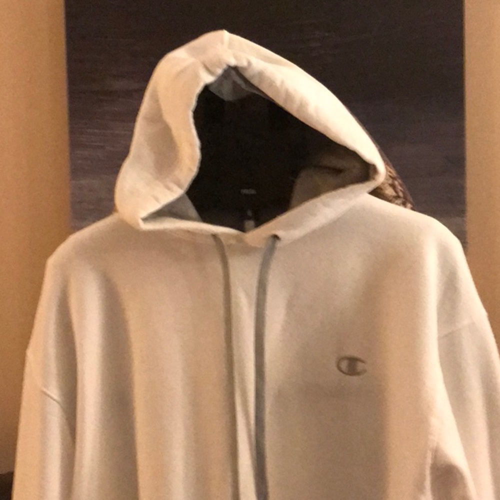 White Champion hoodie size Large